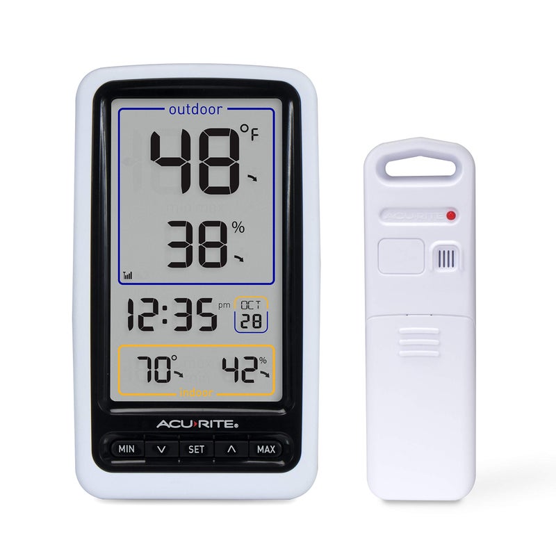 AcuRite 01136M Wireless Thermometer with Indoor/Outdoor Temperature and Humidity, White - Image 1